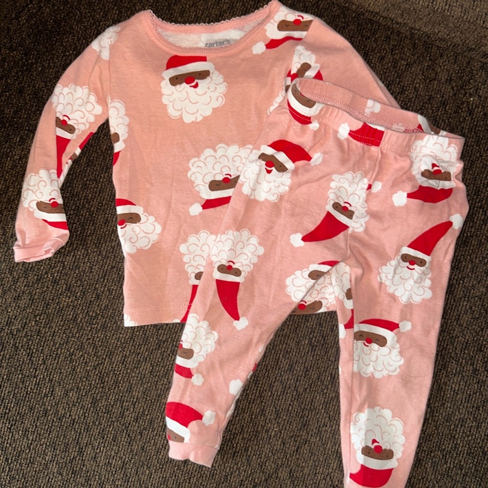 Carters Santa Pajamas 12m